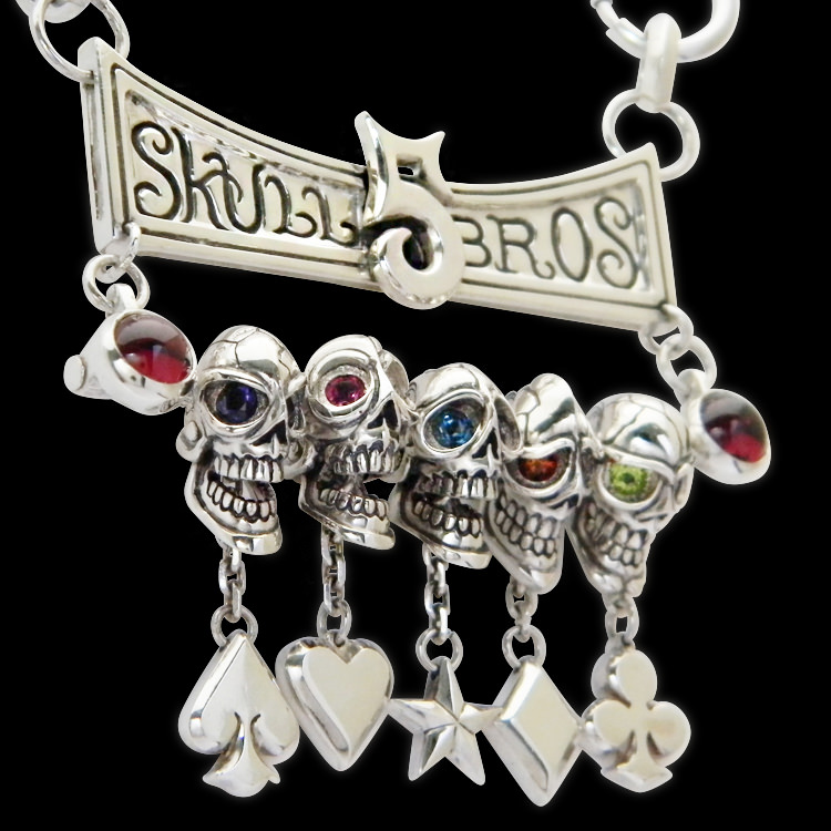 Necklace/silver/Skull 5 Bross - 髑髏5人兄弟商会 -